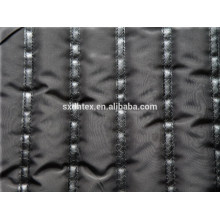 Fashion polyester stripe padded fabric with quilting for down coats/jacket